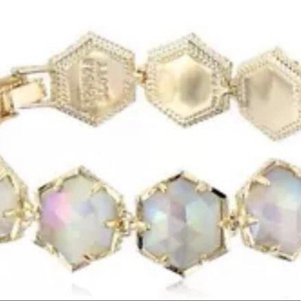 NWOT Rare & Retired Kendra Scott Grace Bracelet Iridescent & Yellow Gold GORG! - Picture 6 of 6